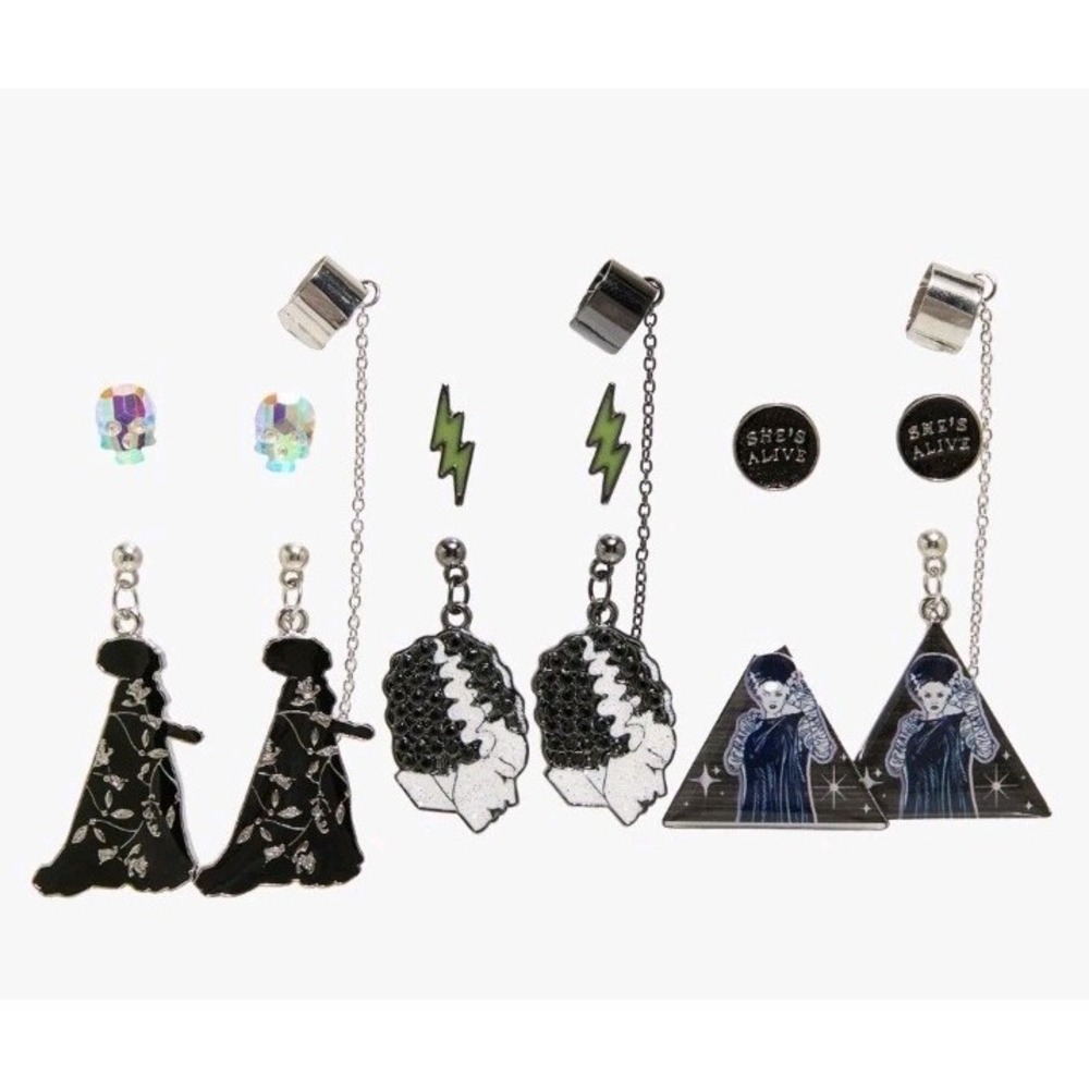 NEW Universal Studios Monsters The Bride Of Frankenstein Cuff Earrings Set‎